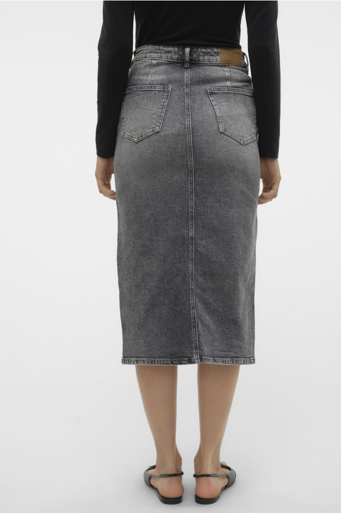 VMVERI HR CALF DENIM SKIRT GA MIX N 10295731 MEDIUM GREY DENIM